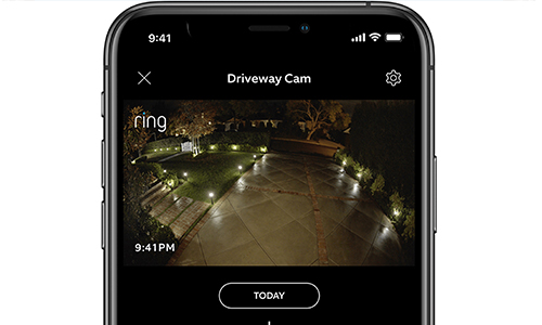Ring app showing real-live-view