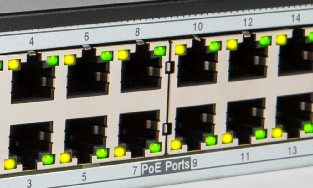 Several PoE ports on the back of the Luma NVR