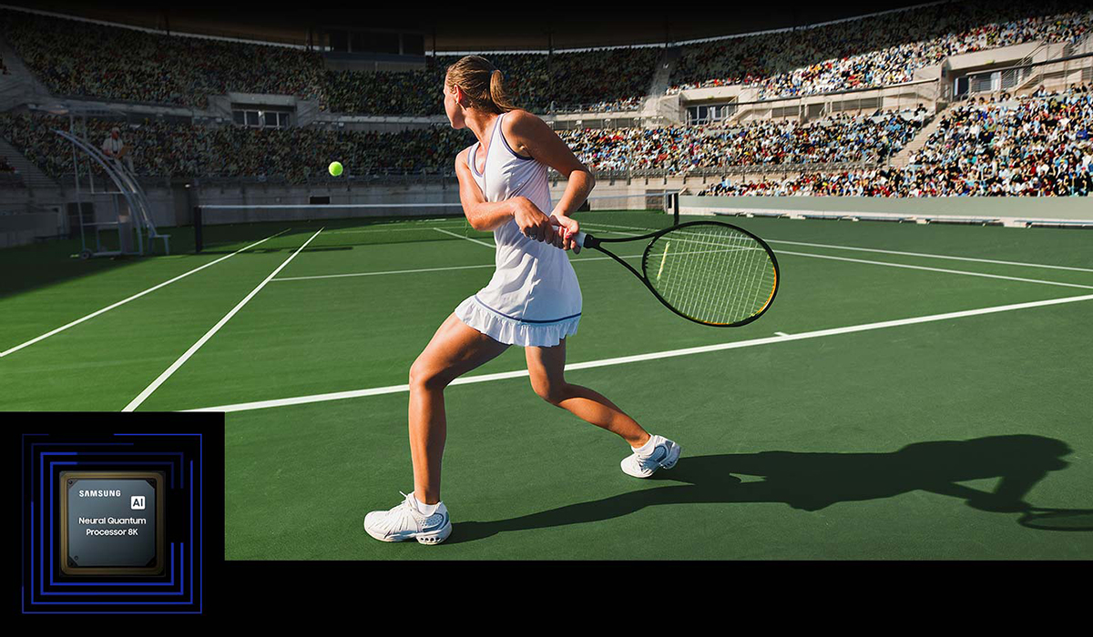 Woman playing Tennis Neural Quantum graphic