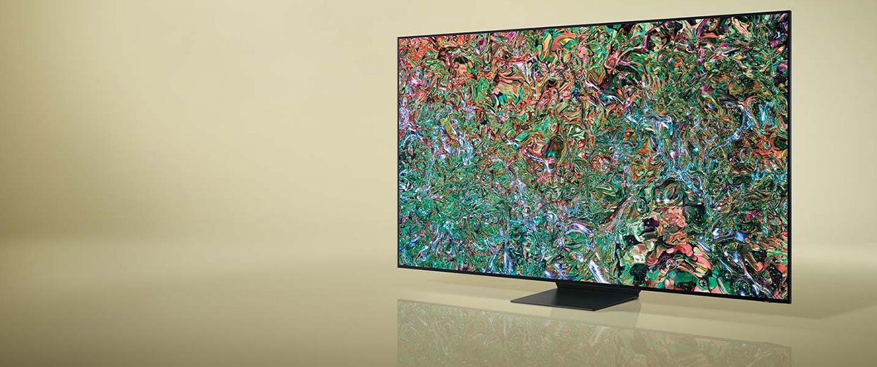 QN800D with a vivid and multi colored design displayed.