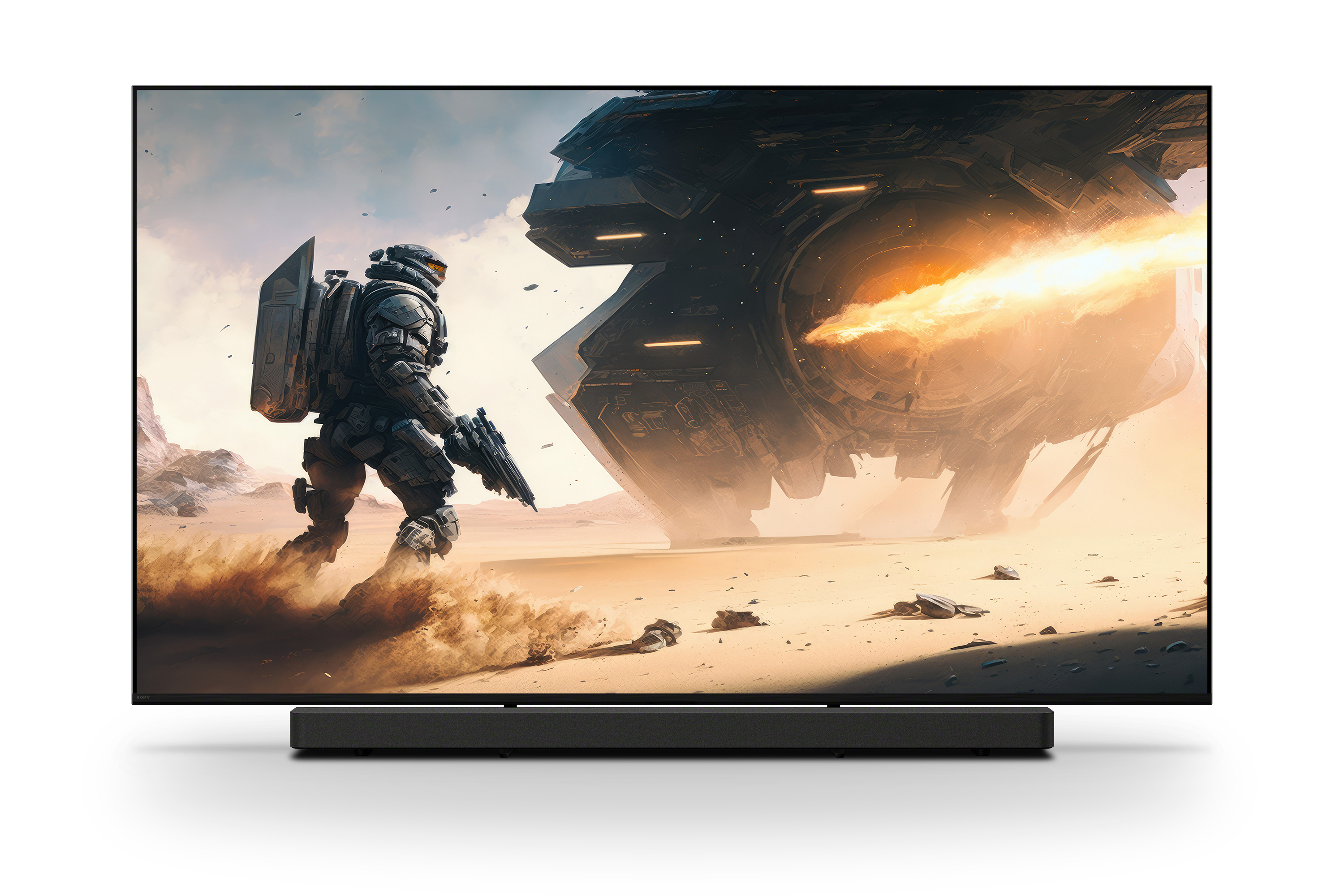 BRAVIA 7 Perfectly integrates TV and soundbar, almost no stand visible