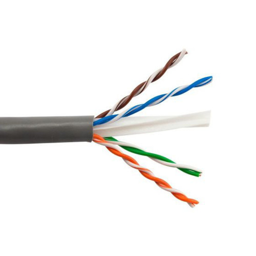 Picture of SCP CAT6 - 550 MHZ, 23 AWG SOLID COPPER, 4PR, UTP (C)UL FT4, IN/OUTDOOR PVC JKT - GRAY - 1000FT BOX