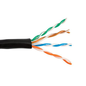 Picture of SCP CAT5E 350 MHZ, 24 AWG SOLID BARE COPPER, 4PR UTP, DIRECT BURIAL LLDPE JKT - BLK - 1000FT SPOOL