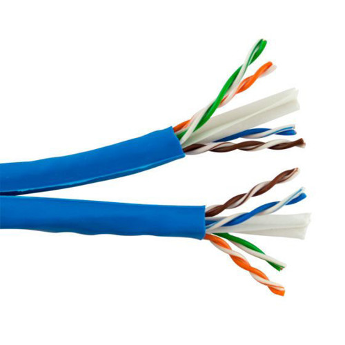Picture of SCP CAT6 550 MHZ (2X), 23AWG SOLID BARE COPPER, 8PR, UTP, (C)UL FT4, PVC JKT - BLUE - 1000 FT SPOOL