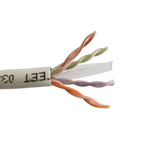 Picture of SCP CAT6 550 MHZ, 23 AWG SOLID BARE COPPER, 4PR, UTP, (C)UL FT6, JKT - WHITE - 1000 FT REEL IN BOX