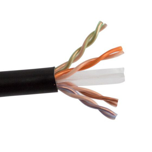 Picture of SCP CAT6 550 MHZ, 23 AWG SOLID BARE COPPER, 4PR, UTP, (C)UL FT6, JKT - BLACK - 1000 FT REEL IN BOX