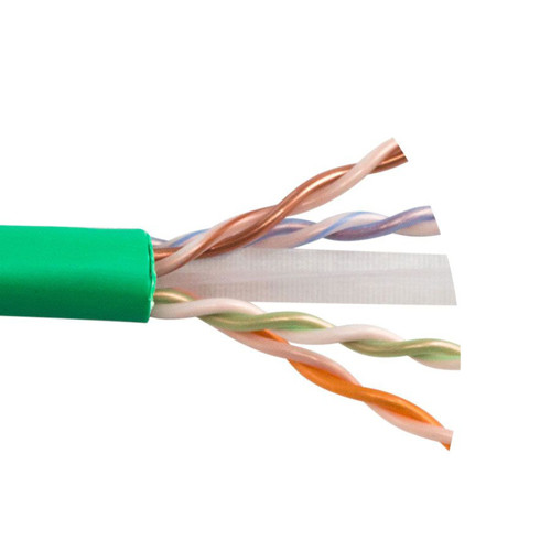 Picture of SCP CAT6 550 MHZ, 23 AWG SOLID BARE COPPER, 4PR, UTP, (C)UL FT6, JKT - GREEN - 1000 FT REEL IN BOX