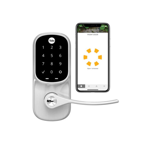 Picture of YALE - TOUCHSCREEN LEVER CONNECTED BY AUGUST SATIN NICKEL