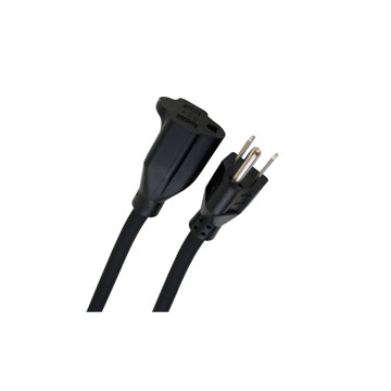 Picture of WATTBOX - MALE 3 PRONG POWER EXTENSION CORD - 0.5 FOOT (BLACK)