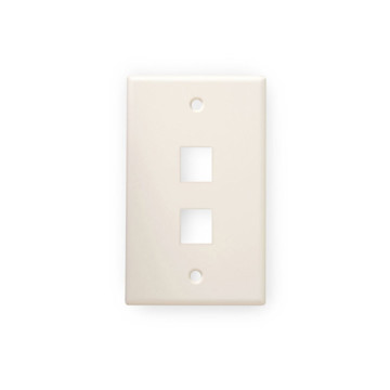 Picture of WIREPATH - 2-PORT KEYSTONE WALL PLATE - LIGHT ALMOND