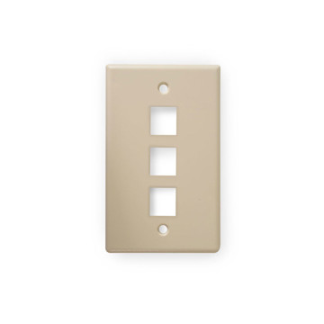 Picture of WIREPATH - 3-PORT KEYSTONE WALL PLATE - IVORY