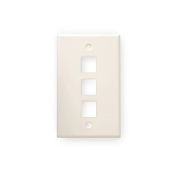 Picture of WIREPATH - 3-PORT KEYSTONE WALL PLATE - LIGHT ALMOND