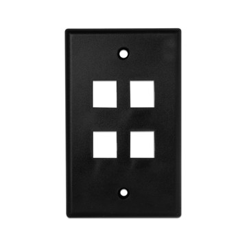 Picture of WIREPATH - 4-PORT KEYSTONE WALL PLATE (BLACK)