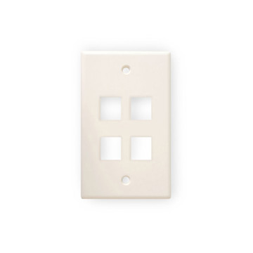 Picture of WIREPATH - 4-PORT KEYSTONE WALL PLATE - LIGHT ALMOND