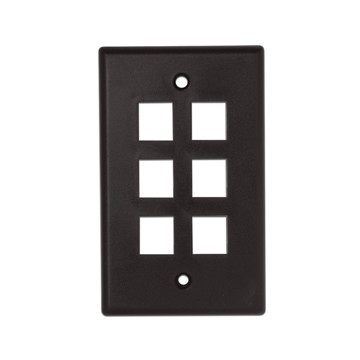 Picture of WIREPATH - 6-PORT KEYSTONE WALL PLATE (BROWN)