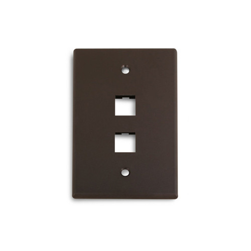 Picture of WIREPATH - 2-PORT MIDI WALL PLATE - BROWN