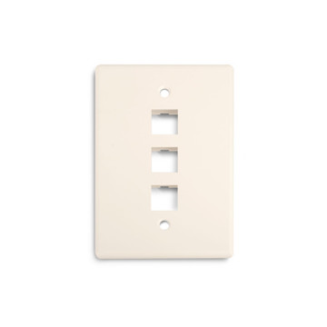 Picture of WIREPATH - 3-PORT MIDI WALL PLATE - LIGHT ALMOND
