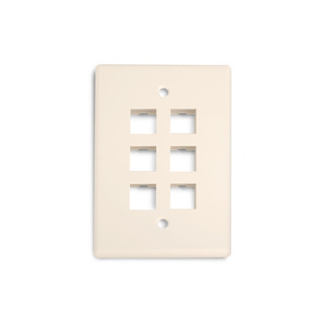 Picture of WIREPATH - 6-PORT MIDI WALL PLATE - LIGHT ALMOND