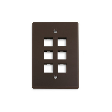 Picture of WIREPATH - 6-PORT MIDI WALL PLATE - BROWN