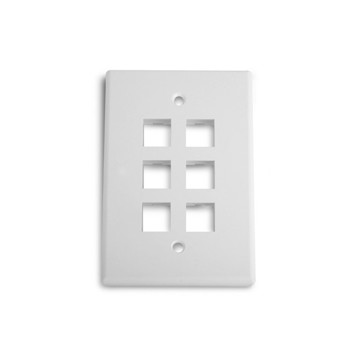 Picture of WIREPATH - 6-PORT MIDI WALL PLATE - WHITE