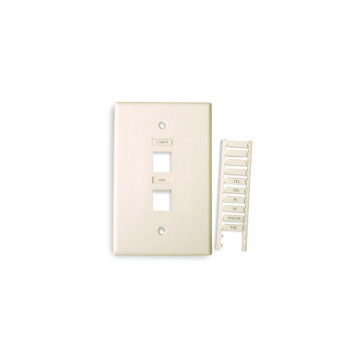 Picture of WIREPATH - ICON 2-PORT MIDI WALL PLATE WITH NAME INSERTS - LIGHT ALMOND