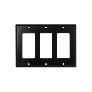 Picture of WIREPATH - DECORATIVE TRIPLE GANG WALL PLATE - BLACK